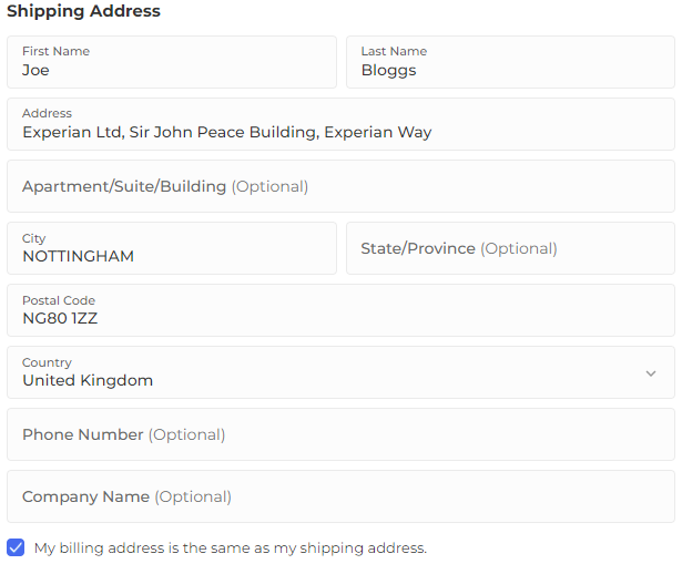 BigCommerce - Checkout -Populated Address