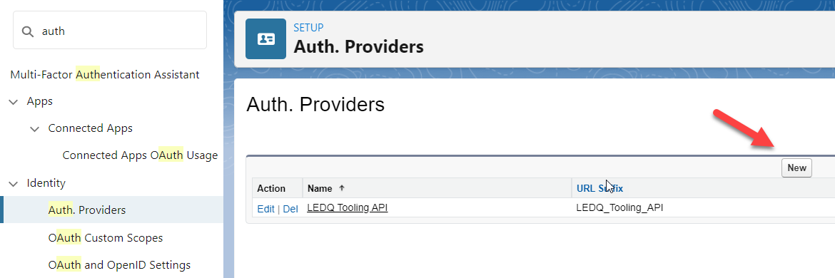 Auth. Provider window