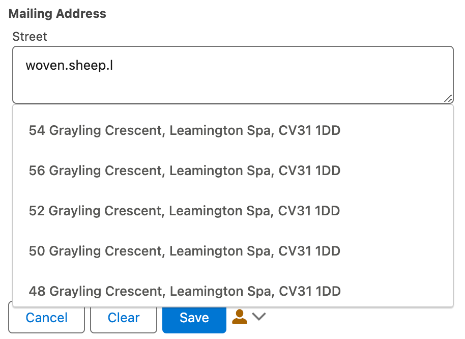 Addresses within 100m