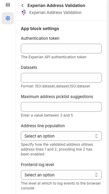 App block settings